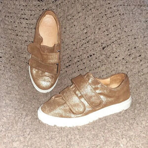 JACQUES SOLOVIERE-Paris-Rudy-Bronze Metallic Suede Sneakers